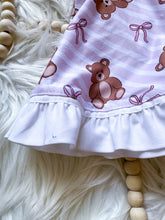 Load image into Gallery viewer, RTS *FLAWED* 2T Bear Brielle Skirted Leotard with Snaps and Trim