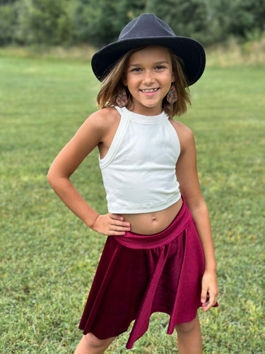 $25 Berry Velvet Circle Skirt