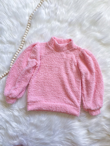 RTS 4T Pink Puff Sleeve Sweater