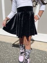 Load image into Gallery viewer, $25 VELVET CIRCLE SKIRTS: Black with rainbow glitter