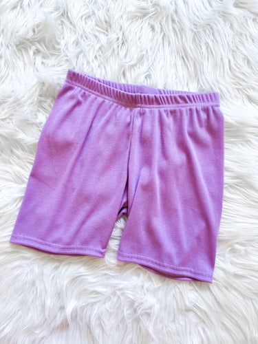 Purple Rib Biker Shorts